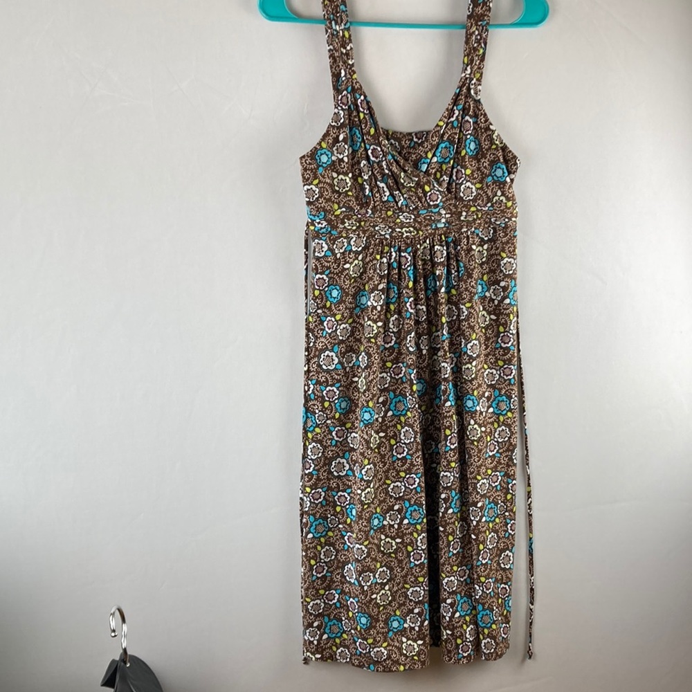 Faded Glory Dress size Medium, brown, white blue and green